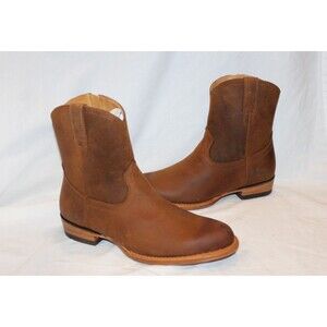 Quince Men's Crafted‎ Leather Western Zip Boots NEW $388 Whiskey Brown 8.5